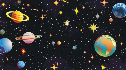 A breathtaking view of the universe with a starry sky as the backdrop and the Earth prominently displayed. This magnificent scene showcases the vastness and wonder of the cosmos