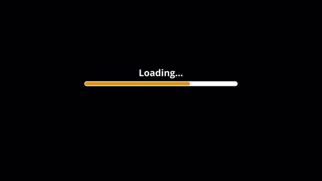 

Loading progress bar animation from 0 to 100 percentage on black background video, 4k animated progress bar on transparent background