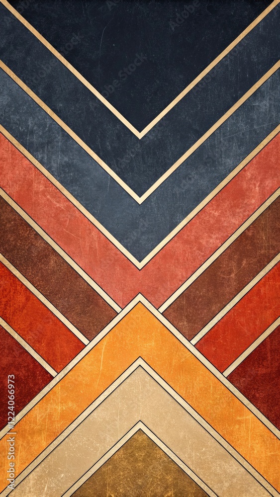 Poster a colorful abstract design with a gold border