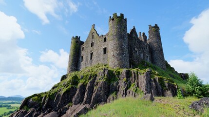 Ancient Stone Castle on Hilltop