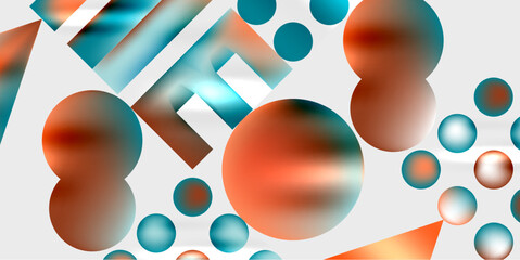 Circles and triangles modern art. Vector Illustration For Wallpaper, Banner, Background, Card, Book Illustration, landing page