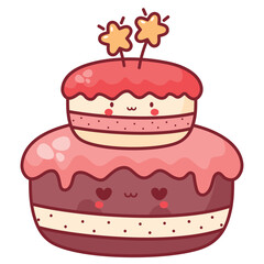 Layered Chocolate Cake Illustration