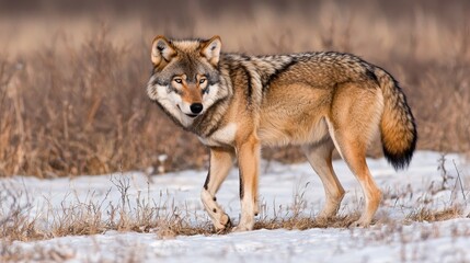 Obraz premium Gray Wolf in Winter Landscape