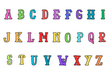 set of colorful line alphabet vector design