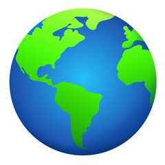 Earth planet icon isolated on white background. World map vector illustration. Save green planet icon. For environment conservation concept and earth day. Earth vector in cartoon style. Earth globe.