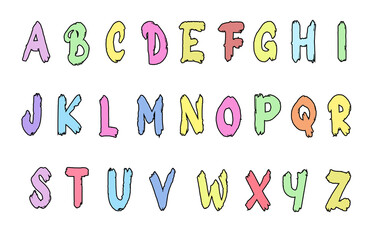 set of colorful line alphabet vector design