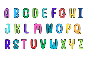 set of colorful line alphabet vector design
