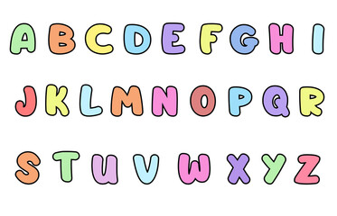 set of colorful line alphabet vector design