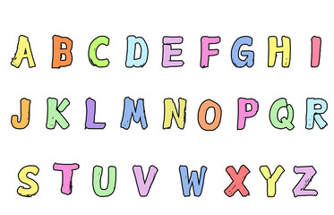 set of colorful line alphabet vector design