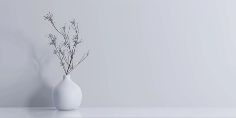 A minimalist aesthetic featuring a light pearl grey backdrop, Minimalist design elements arranged asymmetrically, Modern minimalist style