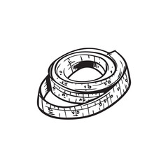 black and White Image of a Measuring Tape: Precision and Practicality in Tool Use