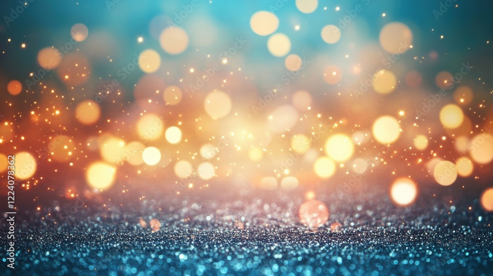 Poster soft bokeh lights create a magical atmosphere with shimmering effects, blending various hues and tex