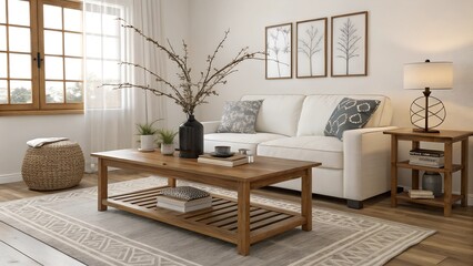 modern living room with fireplace