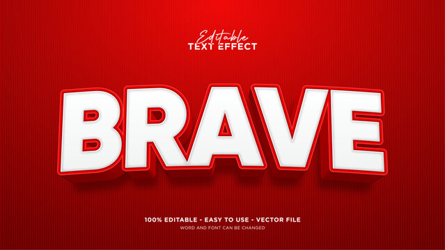 Editable red 3d text effect, bold text effect template