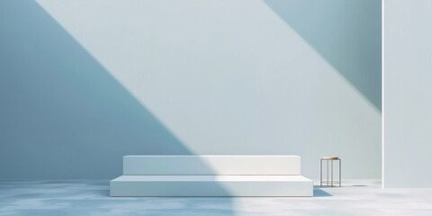 A minimalist aesthetic featuring a light powder blue backdrop, Crisp lines and minimal textures, Modern minimalist style