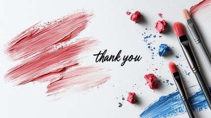 Creative letter design thank you card pastel brushstroke art