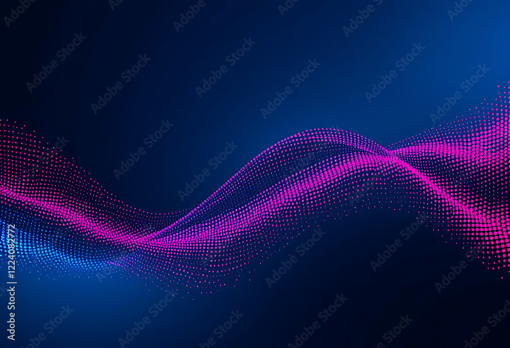 Fototapete futuristic dot wave. abstract digital particle wave. technology background. colored musical wave. da