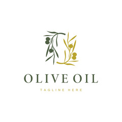 simple olive logo design olive fruit plant symbol of beauty and spa business brand template
