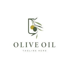 simple olive logo design olive fruit plant symbol of beauty and spa business brand template