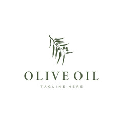 simple olive logo design olive fruit plant symbol of beauty and spa business brand template