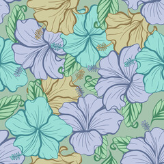 Hibiscus flower pattern calm color