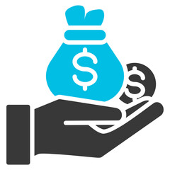 Capital Glyph Blue Grey Icon