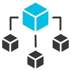 Infrastructure Glyph Blue Grey Icon