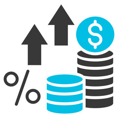 Inflation Glyph Blue Grey Icon