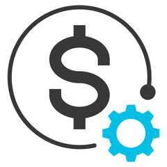 Monetary Glyph Blue Grey Icon