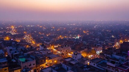 Fototapeta premium Wide-Angle View of a Luxury Apartment at Sunset