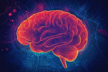 Abstract Artistic Representation Of A Human Brain