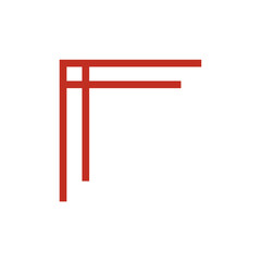 Chinese frame corner. Traditional Asian pattern. For decoration of banner, holiday card and Asian culture product. Vector illustration isolated on white background