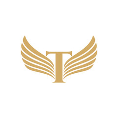 Elegant Letter T With Wings Logo