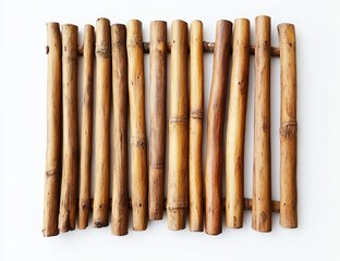 Rustic bamboo coaster, natural wood texture, handcrafted.