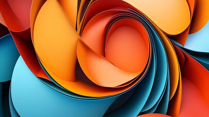 Abstract swirling paper art, vibrant colors, design background, website graphic