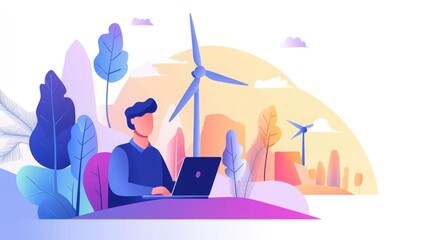 Obraz premium Remote Energy: Controlling Wind Power for a Sustainable Future