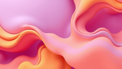 Fototapeta premium Abstract Pink Orange Swirling Fluid Design