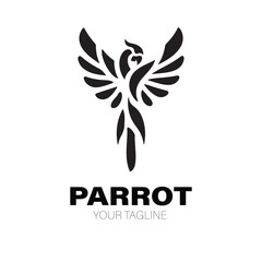 Parrot Logo. Parrot Logo Design. Parrot Logo Brand. Parrot Logo Vector Design Isolated on White Background