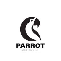 Parrot Logo. Parrot Logo Design. Parrot Logo Brand. Parrot Logo Vector Design Isolated on White Background