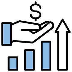 Profit Blue Black Icon