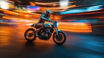 Fototapeta premium Night Rider: City Lights Blur