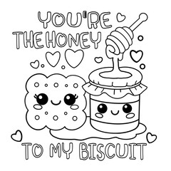 Kawaii Pun Food Match Line Art