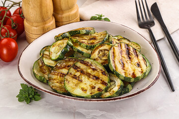 Vegan cuisine Grilled zucchini slices