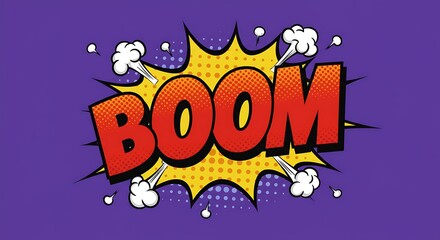 Retro Boom Comic Book Explosion Graphic Design