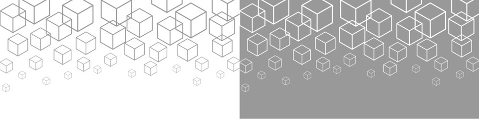 Dynamic Geometric Cube frame Background Illustration, Minimalistic 3D Abstract Design with White Gradient, Perfect for Modern Digital Themes, Presentations, and Creative Visual Projects