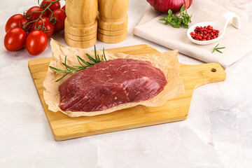 Raw beef meat uncocked steak