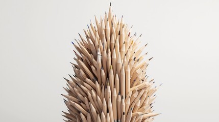 Tower of Brushes and Pencils in a Creative Minimalist Design