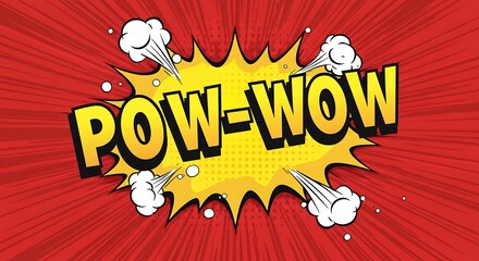 Dynamic Pow Wow Comic Book Background Image