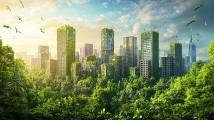 Naklejka premium environment featuring a green city