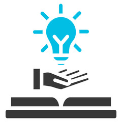 Knowledge Glyph Blue Grey Icon